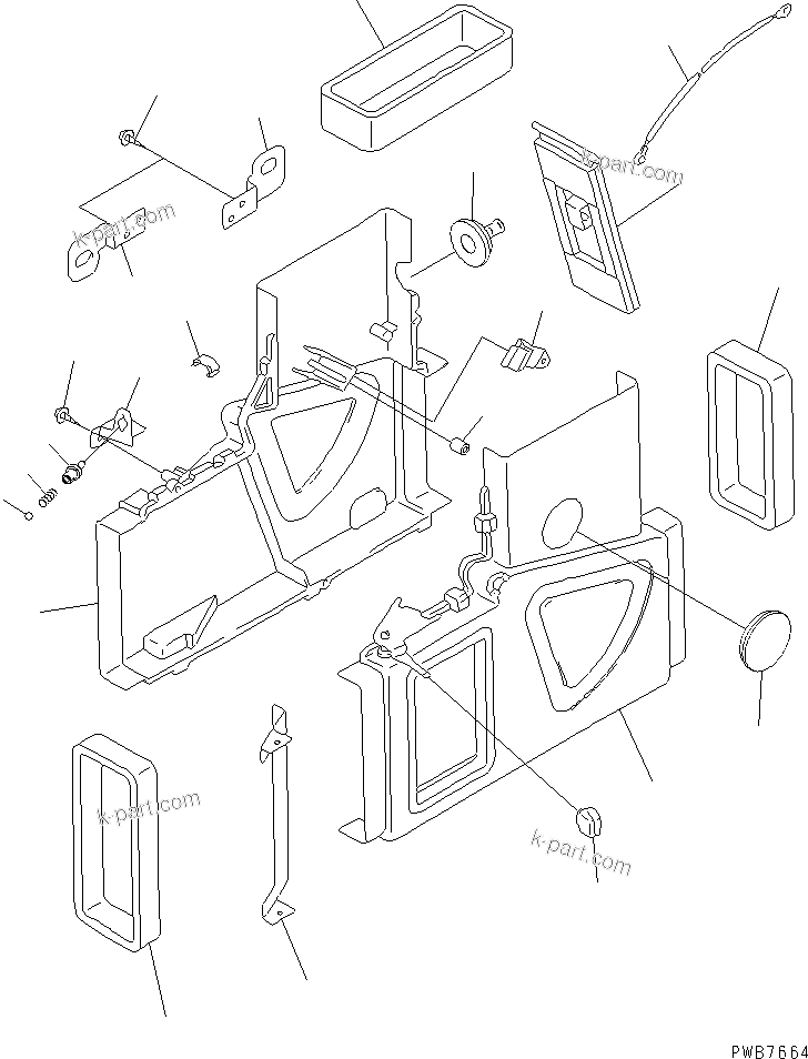 Komatsu parts book diagram for PC300-6Z S/N 30001-UP: BOX ASS'Y (AIR DAMPER CASE) (FOR AIR CONDITIONER)