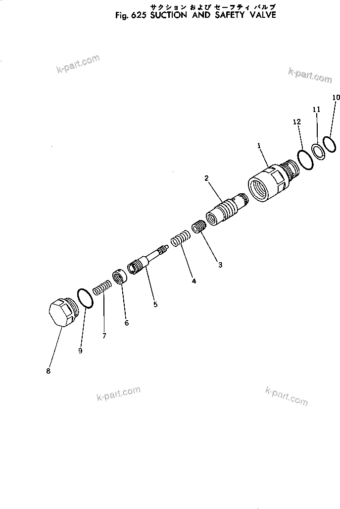 Komatsu parts book diagram for PC300-2 S/N 11001-UP: SUCTION AND SAFETY VALVE