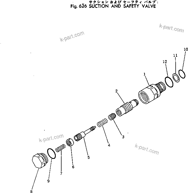 Komatsu parts book diagram for PC300-2 S/N 11001-UP: SUCTION AND SAFETY VALVE