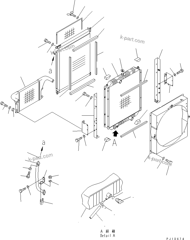 Komatsu parts book diagram for PC300-6Z S/N 30001-UP (Custom Spec.): COOLING (RADIATOR AND OIL COOLER) (SAE)(#34110-)