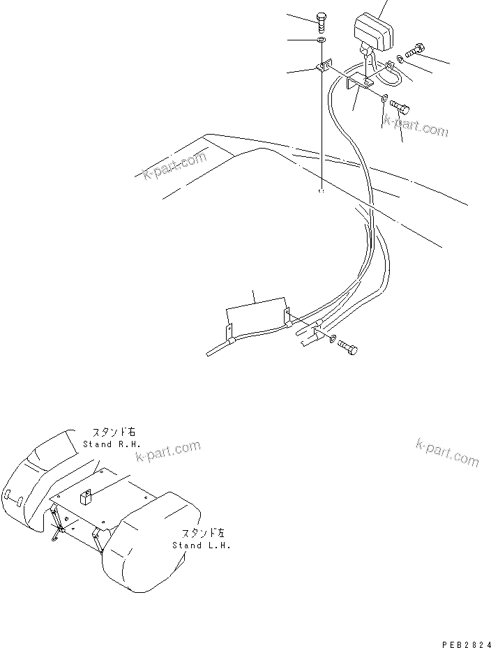 Komatsu parts book diagram for PC300-6Z S/N 30001-UP (Custom Spec.): REAR WORK LAMP(#30139-32999)