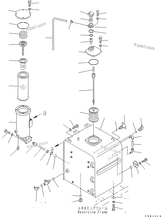 Komatsu parts book diagram for PC300-6Z S/N 30001-UP (Custom Spec.): HYDRAULIC TANK (WITHOUT SENSOR)(#30139-32999)