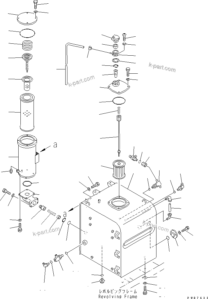 Komatsu parts book diagram for PC300-6Z S/N 30001-UP (Custom Spec.): HYDRAULIC TANK (WITHOUT SENSOR)(#33001-)