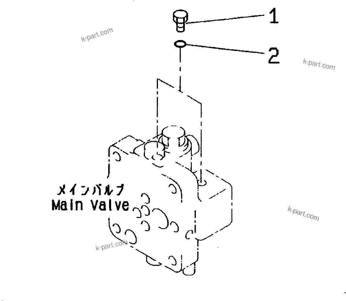 Komatsu parts book diagram for PC300-6Z S/N 30001-UP (Custom Spec.): MAIN VALVE (PLUG) (WITHOUT DRIFT PRIVENTIVE)(#30139-32999)