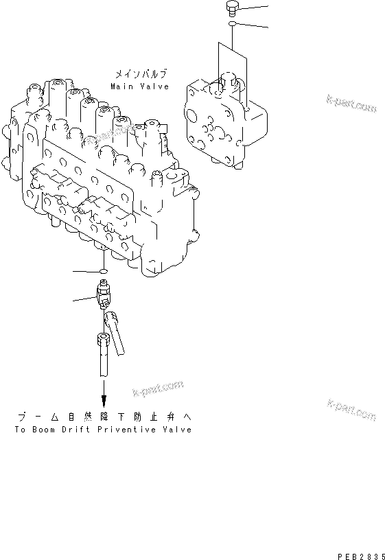 Komatsu parts book diagram for PC300-6Z S/N 30001-UP (Custom Spec.): MAIN VALVE (PLUG)(#30139-32999)