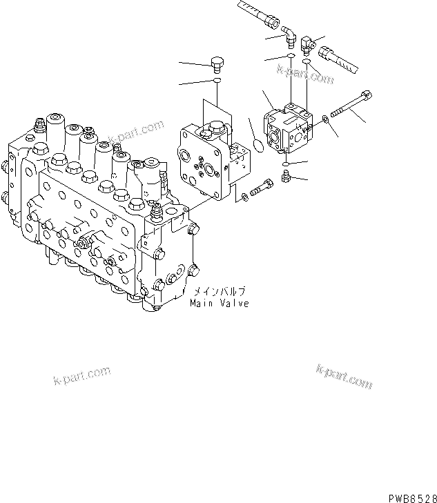 Komatsu parts book diagram for PC300-6Z S/N 30001-UP (Custom Spec.): MAIN VALVE (PLUG) (WITH DRIFT PRIVENTIVE)(#33001-)