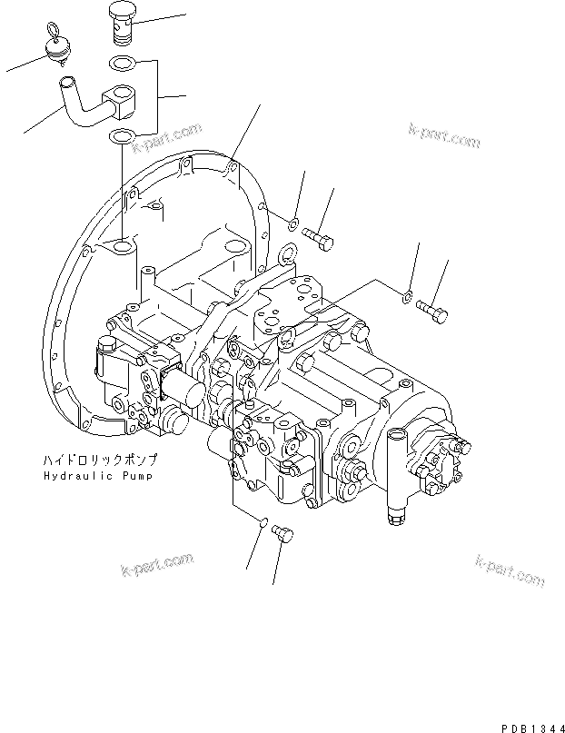 Komatsu parts book diagram for PC300-6Z S/N 30001-UP (Custom Spec.): MAIN PUMP (CONNECTING PARTS)(#33001-34127)