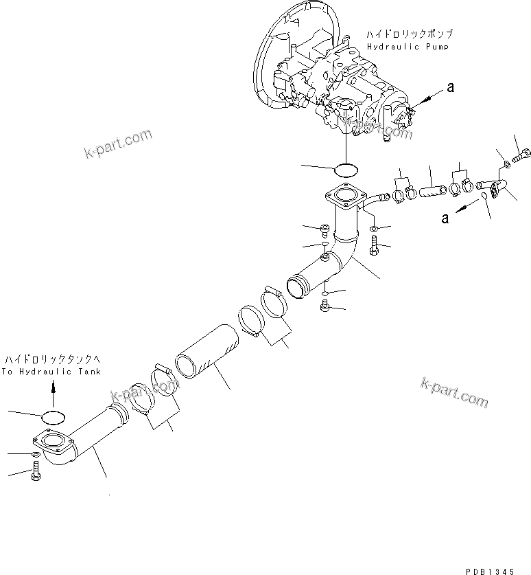 Komatsu parts book diagram for PC300-6Z S/N 30001-UP (Custom Spec.): SUCTION LINE(#30001-32999)