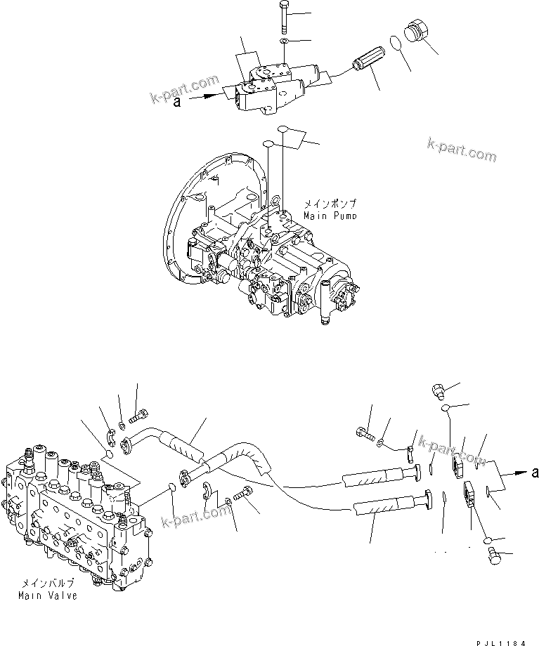 Komatsu parts book diagram for PC300-6Z S/N 30001-UP (Custom Spec.): DELIVERY LINE (BLOCK) (WITH INLINES FILTER)(#33466-)