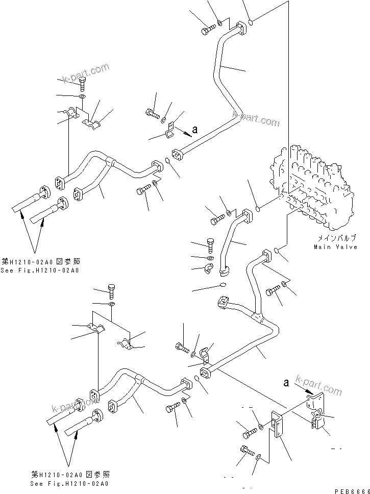 Komatsu parts book diagram for PC300-6Z S/N 30001-UP (Custom Spec.): BOOM LINE (VALVE BOOM LINE) (WITH DRIFT PRIVENTIVE)(#30850-32999)
