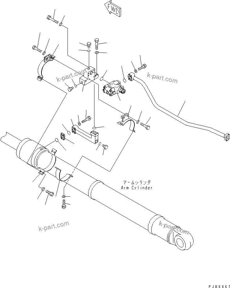 Komatsu parts book diagram for PC300-6Z S/N 30001-UP (Custom Spec.): DRIFT PRIVENTIVE (BOOM AND ARM) (LOCK VALVE)(#30638-)
