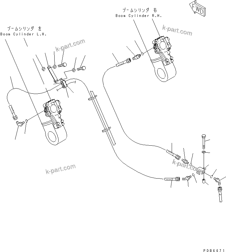 Komatsu parts book diagram for PC300-6Z S/N 30001-UP (Custom Spec.): BOOM BURST VALVE(#30850-)