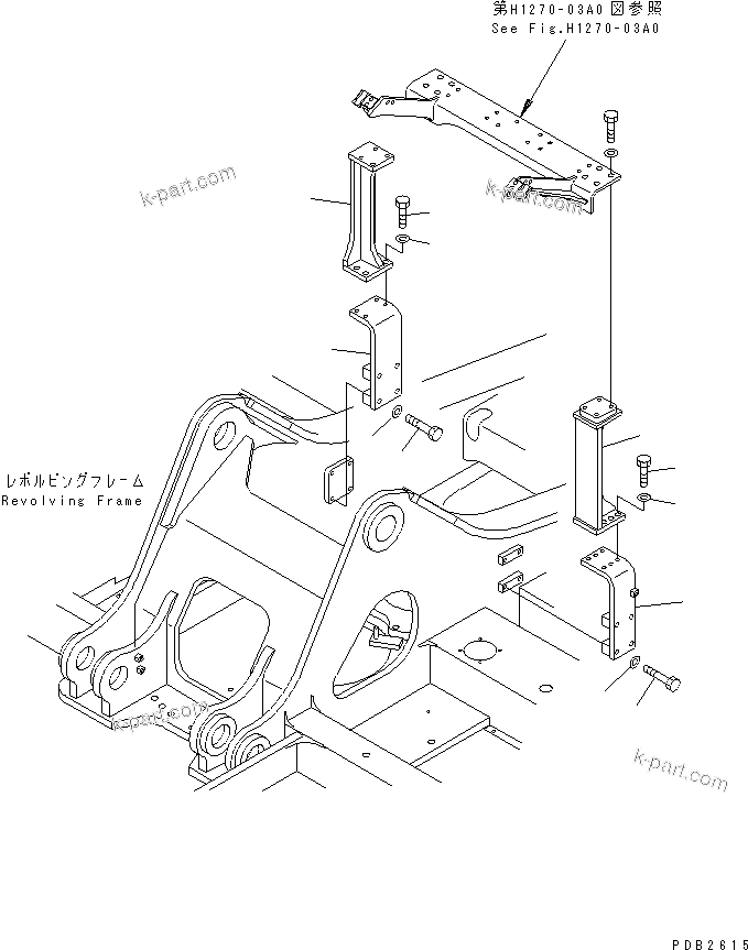 Komatsu parts book diagram for PC300-6Z S/N 30001-UP (Custom Spec.): ATTACHMENT LINE (1 ACTUATOR) (BRACKET)