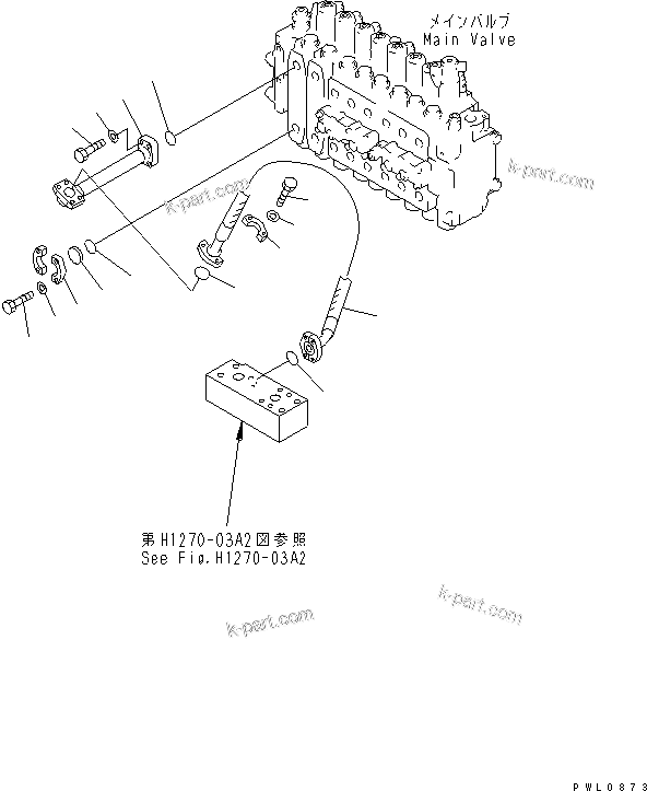 Komatsu parts book diagram for PC300-6Z S/N 30001-UP (Custom Spec.): ATTACHMENT LINE (VALVE SIDE) (FOR BREAKER)(#33001-)