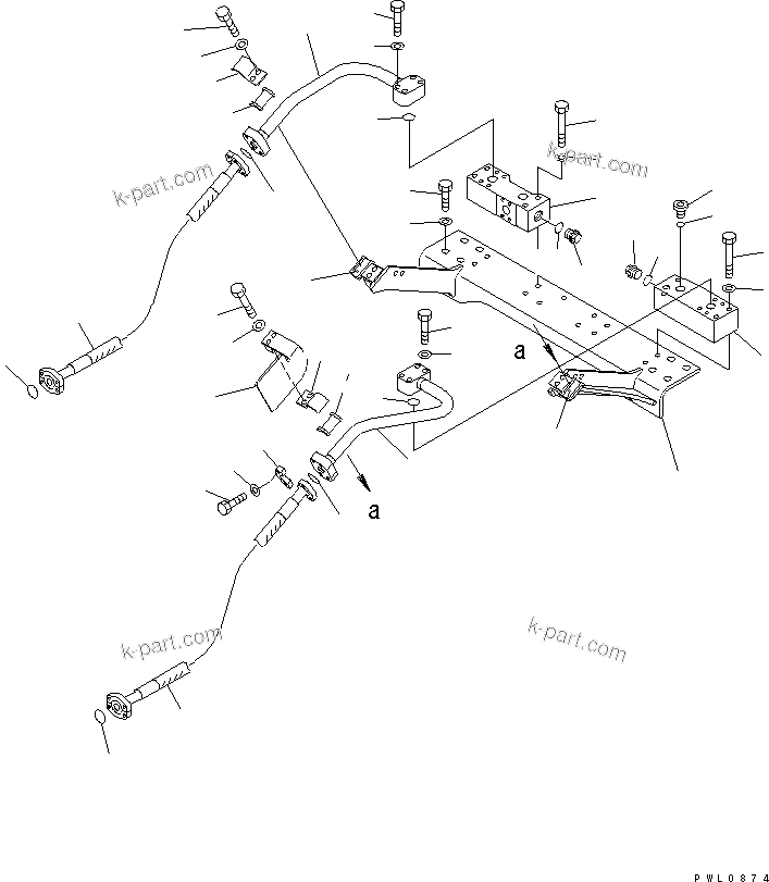 Komatsu parts book diagram for PC300-6Z S/N 30001-UP (Custom Spec.): ATTACHMENT LINE (CROSS VALVE AND BRACKET) (FOR BREAKER)(#33001-)