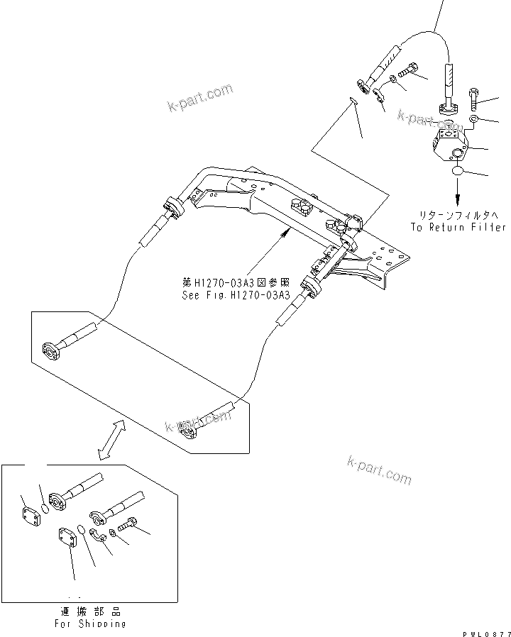 Komatsu parts book diagram for PC300-6Z S/N 30001-UP (Custom Spec.): ATTACHMENT LINE (RETURN LINE) (FOR RAMMER BREAKER)(#33234-)