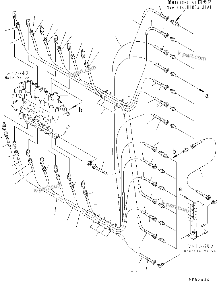 Komatsu parts book diagram for PC300-6Z S/N 30001-UP (Custom Spec.): PPC MAIN LINE (VALVE PPC LINE)(#30139-32999)