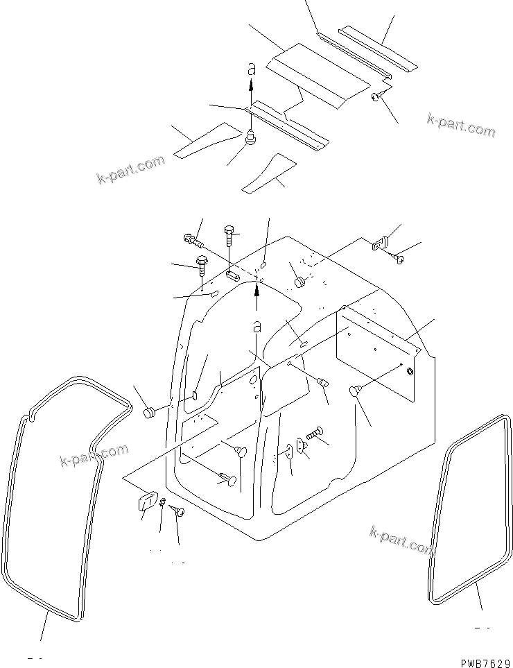 Komatsu parts book diagram for PC300-6Z S/N 30001-UP (Custom Spec.): OPERATOR'S CAB (INSIDE COVER) (WITH GUARD)(#33001-)