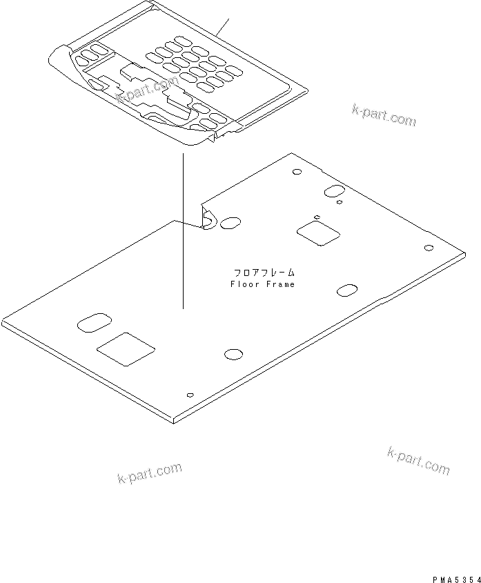 Komatsu parts book diagram for PC300-6Z S/N 30001-UP (Custom Spec.): FLOOR MAT (1 ACTUATOR)(#30139-)