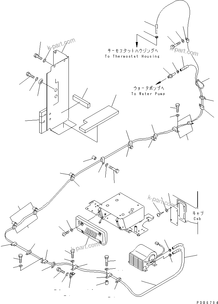 Komatsu parts book diagram for PC300-6Z S/N 30001-UP (Custom Spec.): CAR HEATER (LARGE CAPACITY) (3300 KCAL)(#30638-32999)