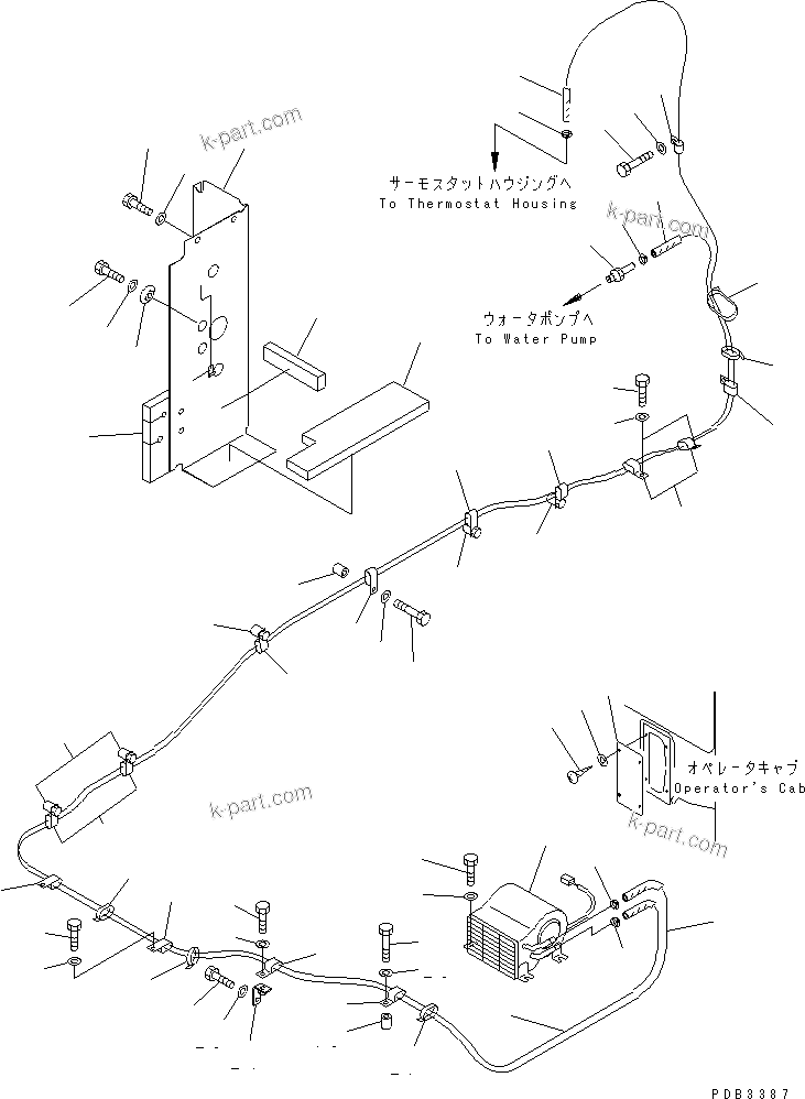 Komatsu parts book diagram for PC300-6Z S/N 30001-UP (Custom Spec.): CAR HEATER (LARGE CAPACITY) (3300 KCAL) (COLD WEATHER A SPEC.)(#30139-30637)