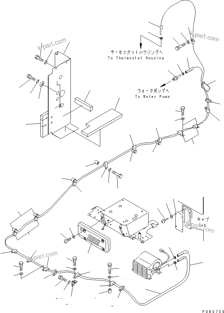 Komatsu parts book diagram for PC300-6Z S/N 30001-UP (Custom Spec.): CAR HEATER (LARGE CAPACITY) (3300 KCAL) (COLD WEATHER A SPEC.)(#30638-32999)