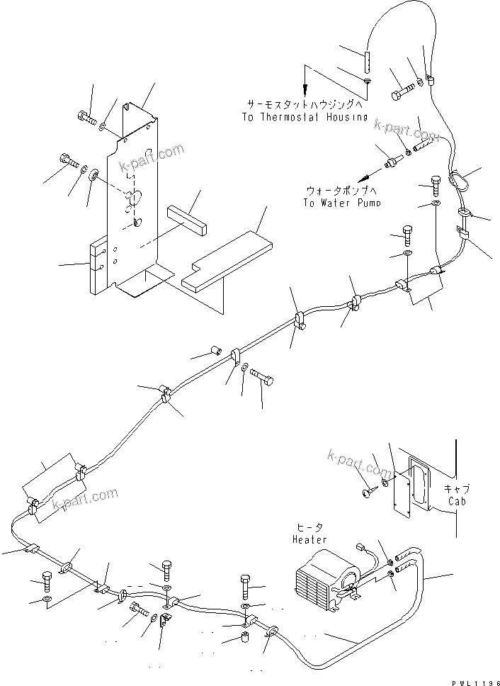Komatsu parts book diagram for PC300-6Z S/N 30001-UP (Custom Spec.): CAR HEATER (LARGE CAPACITY) (3300 KCAL) (COLD WEATHER A SPEC.)(#33001-)