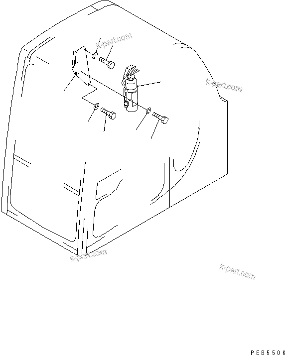 Komatsu parts book diagram for PC300-6Z S/N 30001-UP (Custom Spec.): EXTINGUISHER (ENGLISH)(#33795-)