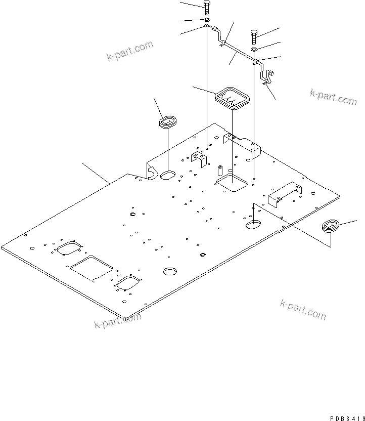 Komatsu parts book diagram for PC300-6Z S/N 30001-UP (Custom Spec.): FLOOR FRAME (2 ACTUATOR)(#30638-32999)