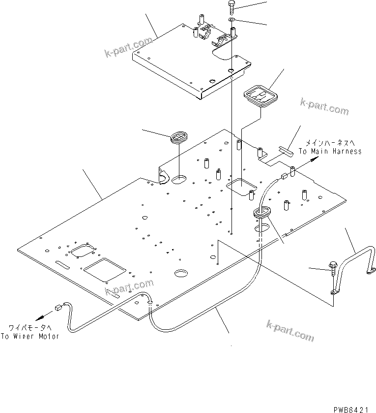 Komatsu parts book diagram for PC300-6Z S/N 30001-UP (Custom Spec.): FLOOR FRAME(#33001-33465)