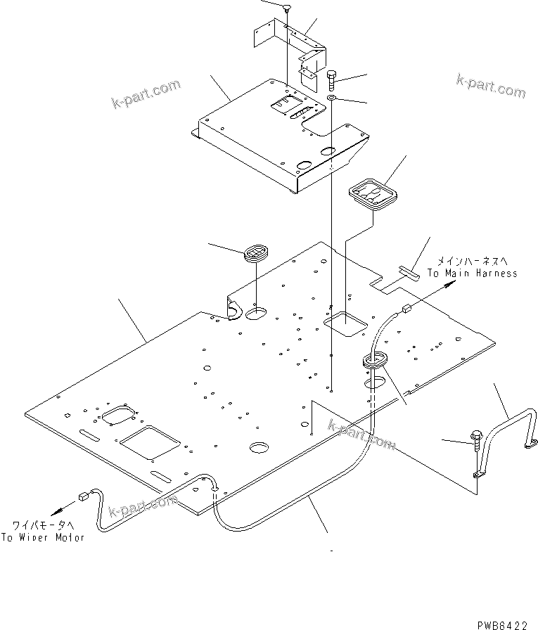 Komatsu parts book diagram for PC300-6Z S/N 30001-UP (Custom Spec.): FLOOR FRAME(#33001-33465)