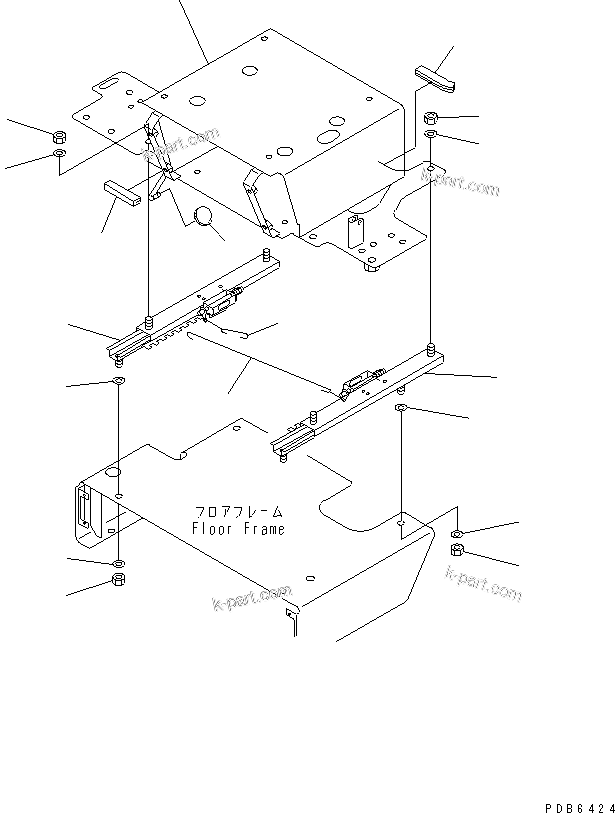 Komatsu parts book diagram for PC300-6Z S/N 30001-UP (Custom Spec.): FLOOR FRAME (LEFT STAND) (BASE)(#30638-32999)