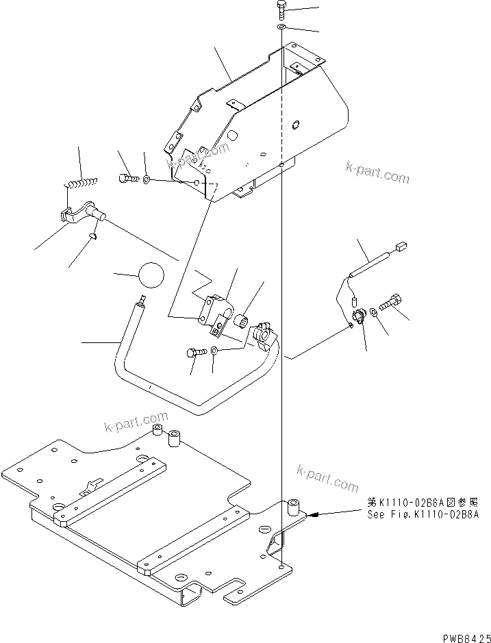 Komatsu parts book diagram for PC300-6Z S/N 30001-UP (Custom Spec.): FLOOR FRAME (LEFT STAND) (STAND)(#33001-34054)