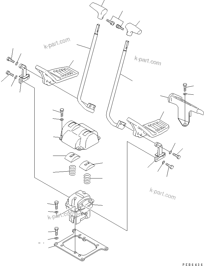 Komatsu parts book diagram for PC300-6Z S/N 30001-UP (Custom Spec.): FLOOR FRAME (TRAVEL LEVER) (1 ACTUATOR)(#30638-32999)