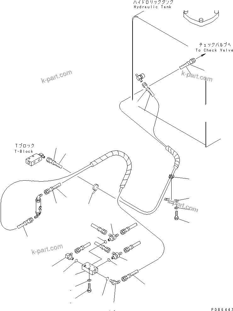 Komatsu parts book diagram for PC300-6Z S/N 30001-UP (Custom Spec.): FLOOR FRAME (PPC WORK LINE) (HOSE AND BLOCK) (1 ACTUATOR)(#30638-32999)