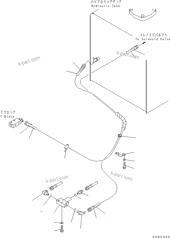 Komatsu parts book diagram for PC300-6Z S/N 30001-UP (Custom Spec.): FLOOR FRAME (PPC WORK LINE) (HOSE AND BLOCK)(#30638-32999)