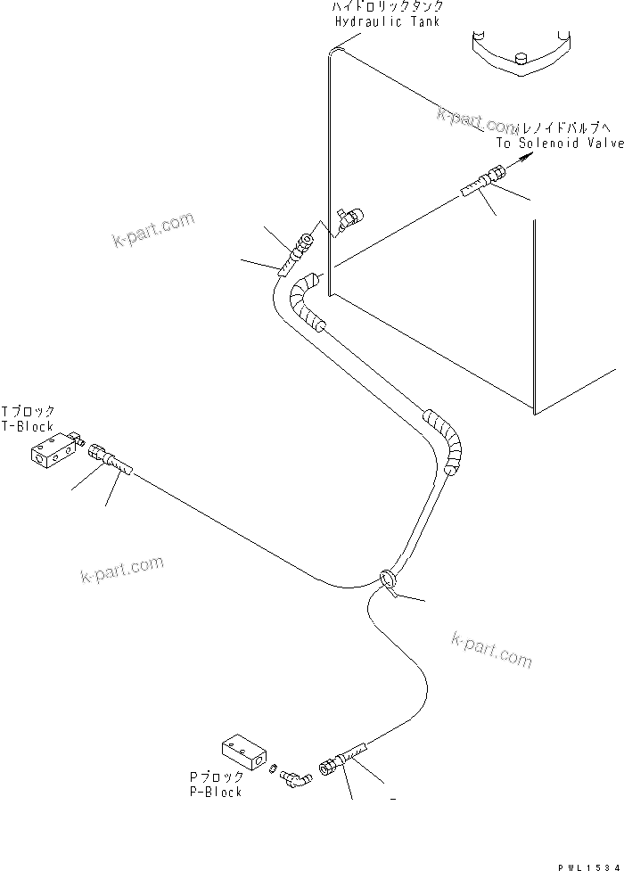 Komatsu parts book diagram for PC300-6Z S/N 30001-UP (Custom Spec.): FLOOR FRAME (PPC WORK LINE) (HOSE AND BLOCK)(#33466-)