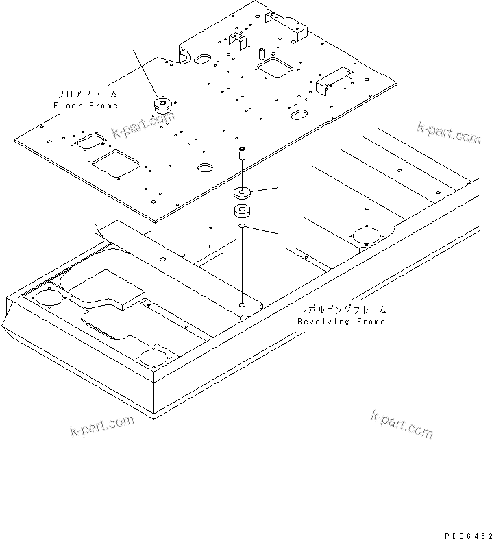 Komatsu parts book diagram for PC300-6Z S/N 30001-UP (Custom Spec.): FLOOR FRAME (CUSHION)(#30638-)