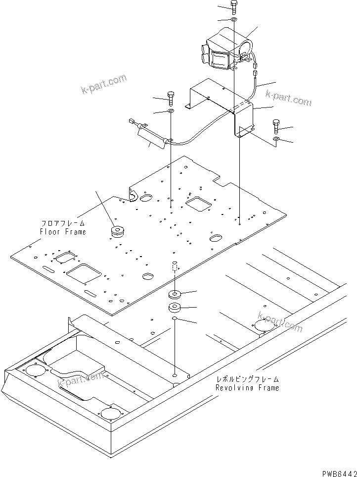 Komatsu parts book diagram for PC300-6Z S/N 30001-UP (Custom Spec.): FLOOR FRAME (HEATER AND CUSHION) (LARGE CAPACITY)(#33001-34109)