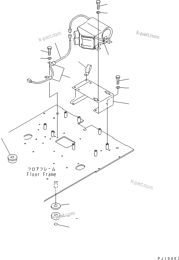 Komatsu parts book diagram for PC300-6Z S/N 30001-UP (Custom Spec.): FLOOR FRAME (HEATER AND CUSHION) (LARGE CAPACITY)(#34110-)