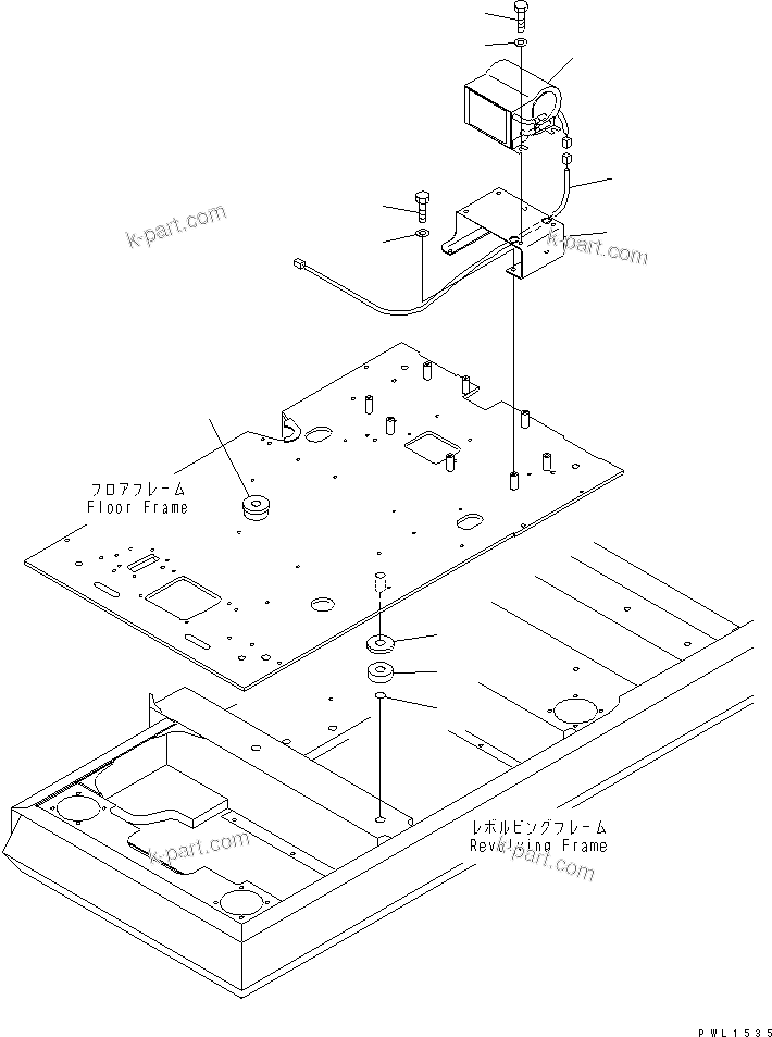 Komatsu parts book diagram for PC300-6Z S/N 30001-UP (Custom Spec.): FLOOR FRAME (HEATER AND CUSHION)(#33416-34079)