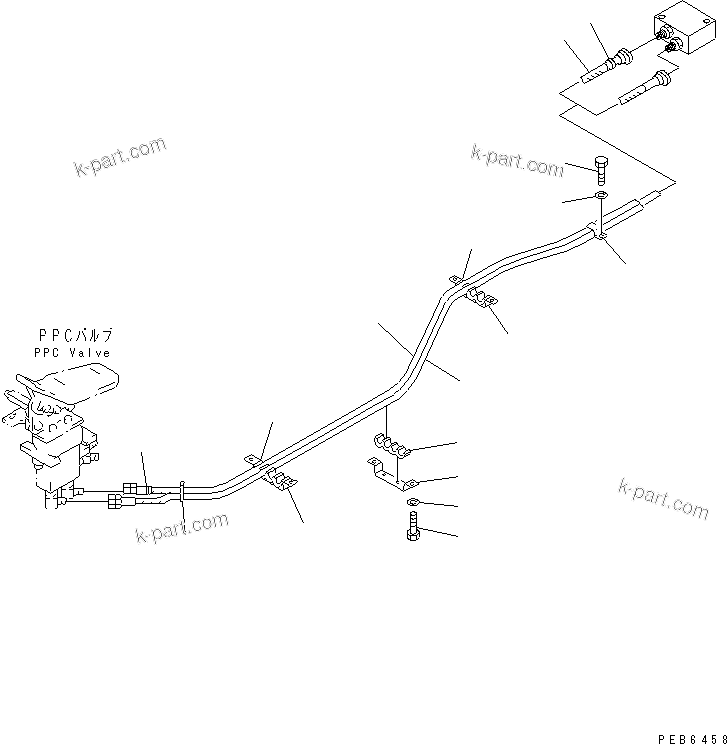 Komatsu parts book diagram for PC300-6Z S/N 30001-UP (Custom Spec.): FLOOR FRAME (ATTACHMENT PPC LINE) (PPC) (1 ACTUATOR)(#30638-32999)