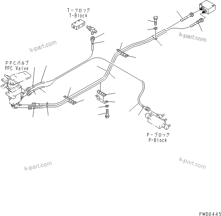 Komatsu parts book diagram for PC300-6Z S/N 30001-UP (Custom Spec.): FLOOR FRAME (ATTACHMENT PPC LINE) (PPC) (1 ACTUATOR)(#33001-33465)