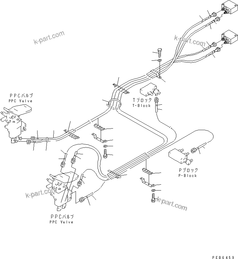 Komatsu parts book diagram for PC300-6Z S/N 30001-UP (Custom Spec.): FLOOR FRAME (ATTACHMENT PPC LINE) (PPC) (2 ACTUATOR)(#30638-32999)