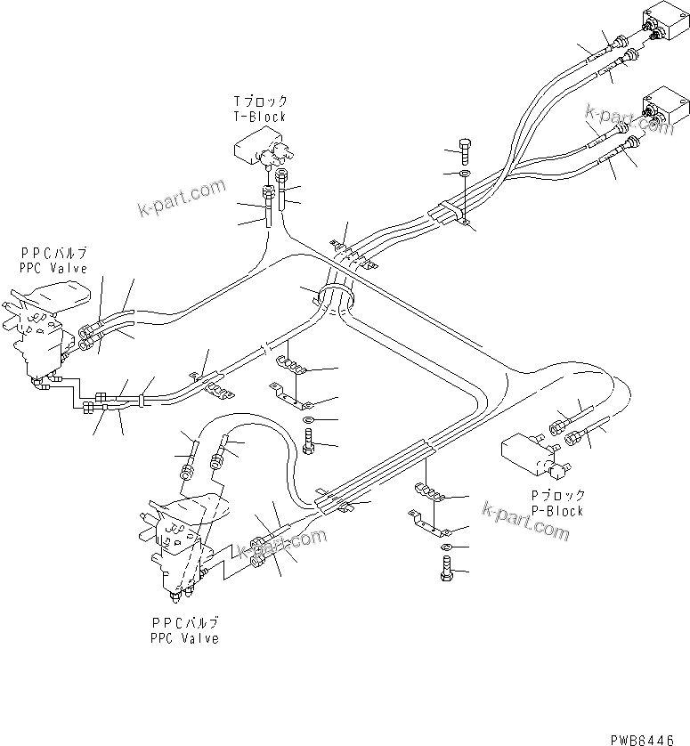 Komatsu parts book diagram for PC300-6Z S/N 30001-UP (Custom Spec.): FLOOR FRAME (ATTACHMENT PPC LINE) (PPC) (2 ACTUATOR)(#33001-33291)