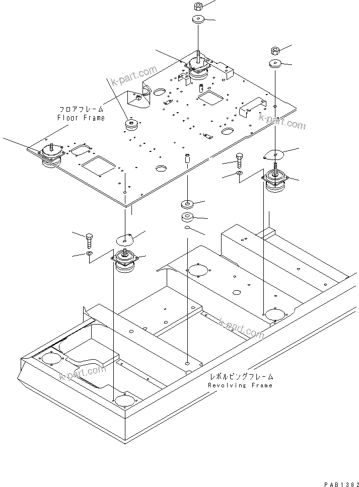 Komatsu parts book diagram for PC300-6Z S/N 30001-UP (Custom Spec.): FLOOR MOUNT(#30001-30637)