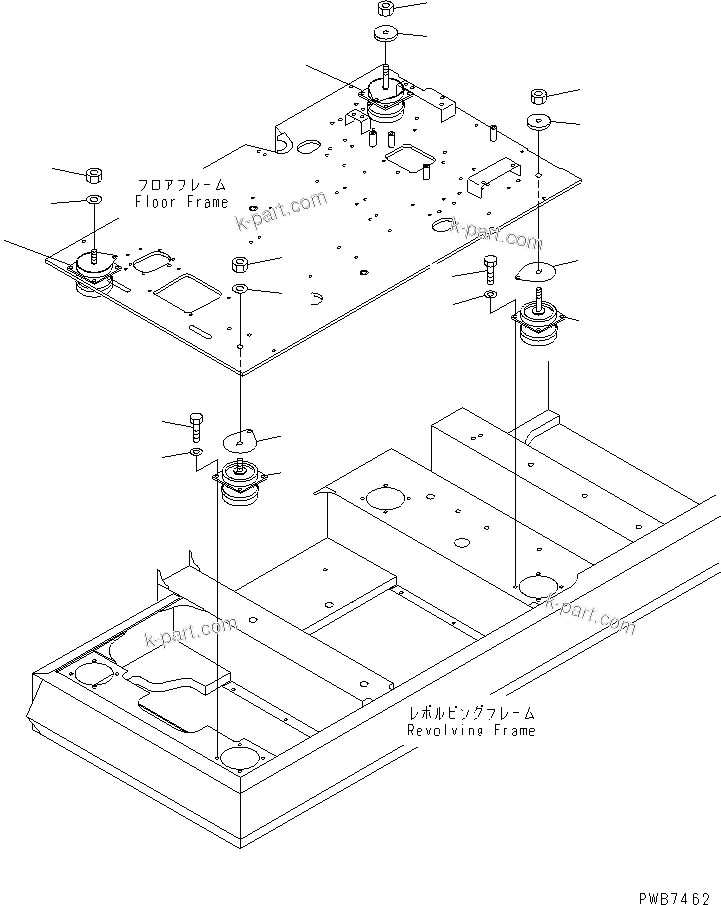 Komatsu parts book diagram for PC300-6Z S/N 30001-UP (Custom Spec.): FLOOR MOUNT(#33001-33798)