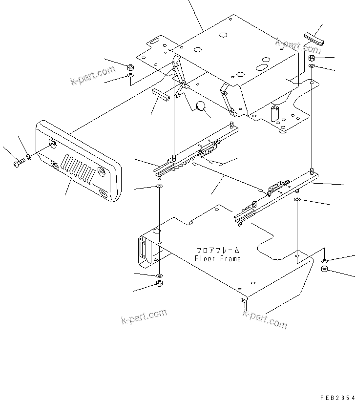 Komatsu parts book diagram for PC300-6Z S/N 30001-UP (Custom Spec.): LEFT STAND (BASE)(#30139-30637)