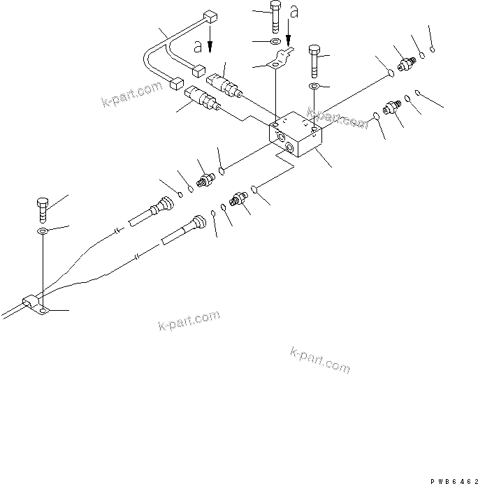 Komatsu parts book diagram for PC300-6Z S/N 30001-UP (Custom Spec.): ATTACHMENT LINE (PPC) (1 ACTUATOR)(#30638-)