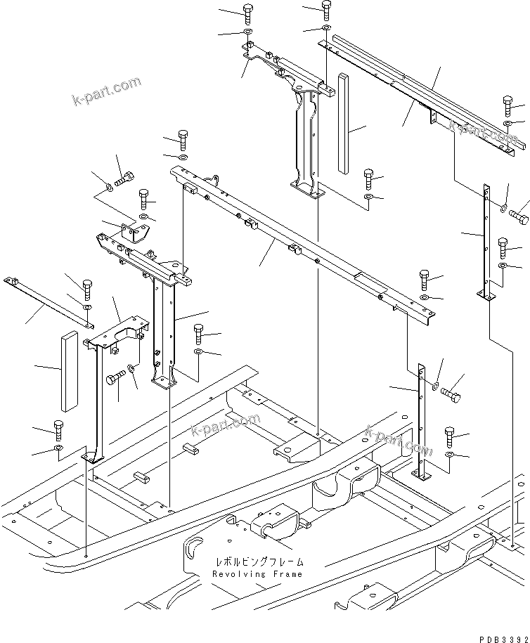 Komatsu parts book diagram for PC300-6Z S/N 30001-UP (Custom Spec.): FRAME (MACHINE CAB) (COLD WEATHER A SPEC.)(#30139-32999)